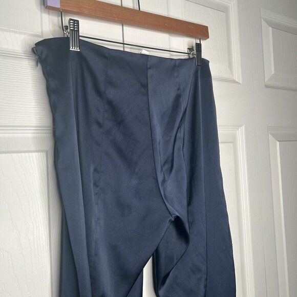 Maison de Papillon Kennedy Navy Blue Sateen Satin Pants Women's Size Small S - Picture 7 of 9
